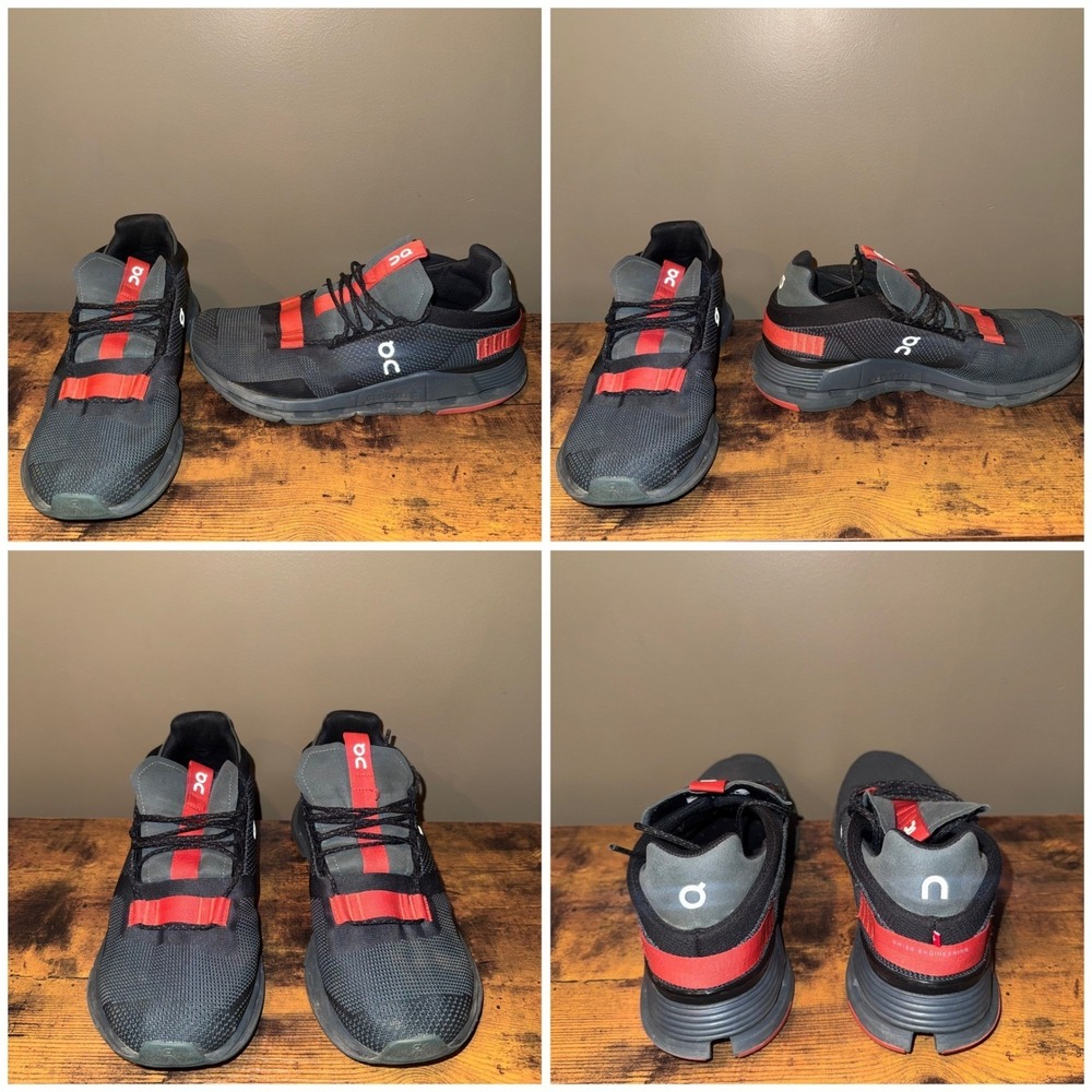 On Cloudnova Running Shoes Womens Athletic Orange Green Size 9.5 GOOD